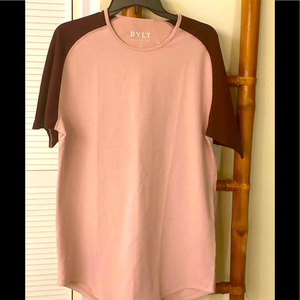 BYLT COTTON BLEND LARGE DROP CUT TOP NEW